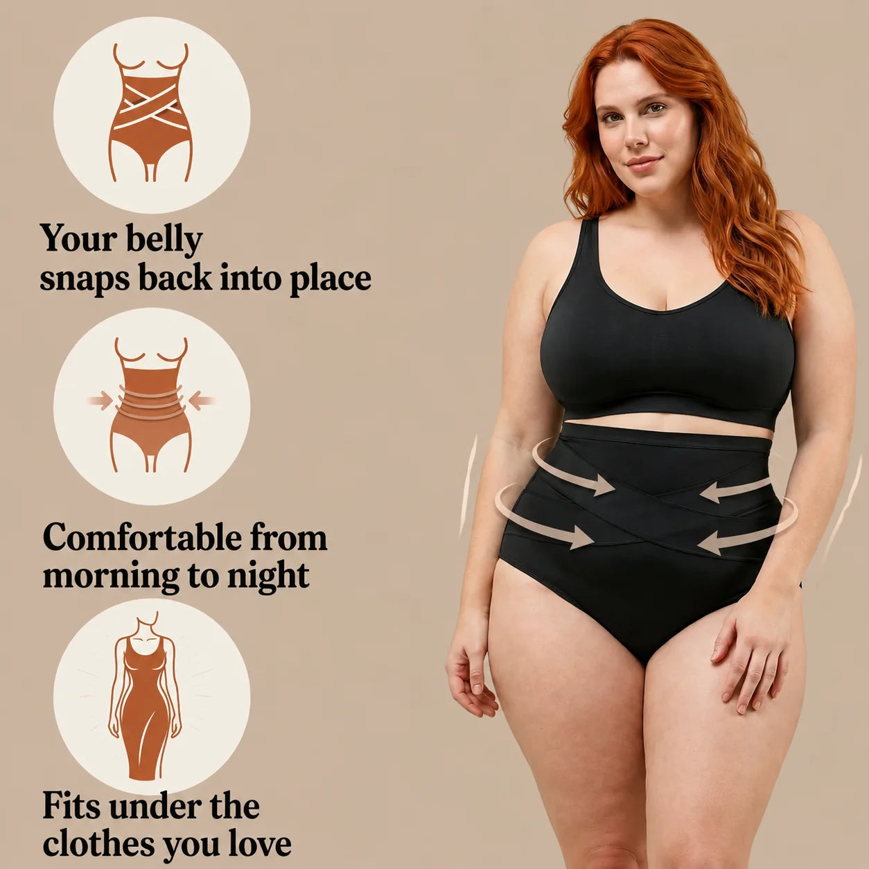High-Waisted Postpartum Shaping Brief — 360° Compression